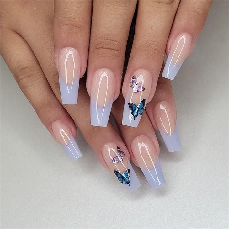 Faux ongles longs français Butterflyr