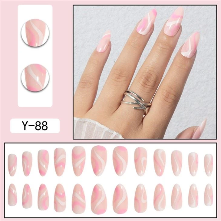 Stiletto Pink Short Press On Nails